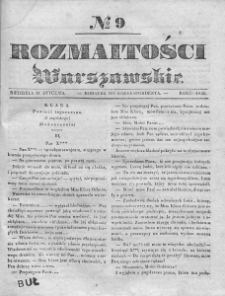 Rozmaitości Warszawskie : pismo dodatkowe do Gazety Korrespondenta Warszawskiego. 1836. Nr 9