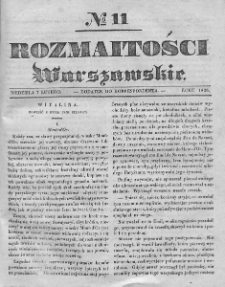 Rozmaitości Warszawskie : pismo dodatkowe do Gazety Korrespondenta Warszawskiego. 1836. Nr 11