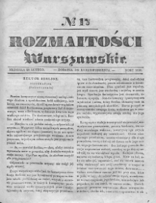 Rozmaitości Warszawskie : pismo dodatkowe do Gazety Korrespondenta Warszawskiego. 1836. Nr 17