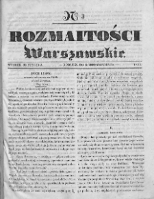 Rozmaitości Warszawskie : pismo dodatkowe do Gazety Korrespondenta Warszawskiego. 1835. Nr 3