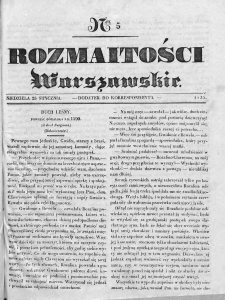 Rozmaitości Warszawskie : pismo dodatkowe do Gazety Korrespondenta Warszawskiego. 1835. Nr 5