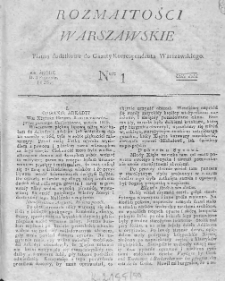 Rozmaitości Warszawskie : pismo dodatkowe do Gazety Korrespondenta Warszawskiego. 1826. Nr 1