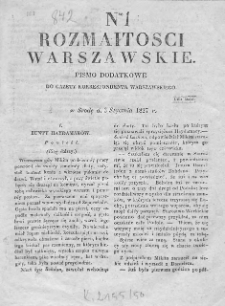 Rozmaitości Warszawskie : pismo dodatkowe do Gazety Korrespondenta Warszawskiego. 1827. Nr 1