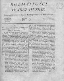 Rozmaitości Warszawskie : pismo dodatkowe do Gazety Korrespondenta Warszawskiego. 1825. Nr 6