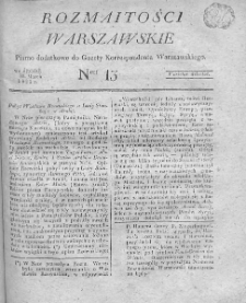 Rozmaitości Warszawskie : pismo dodatkowe do Gazety Korrespondenta Warszawskiego. 1825. Nr 13