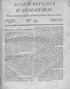 Rozmaitości Warszawskie : pismo dodatkowe do Gazety Korrespondenta Warszawskiego. 1825. Nr 25