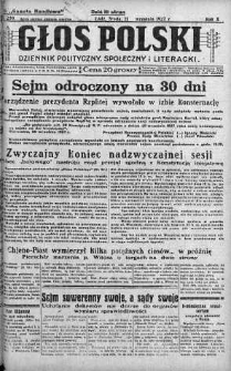 Głos Polski : dziennik polityczny, społeczny i literacki 21 wrzesień 1927 nr 259