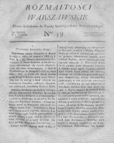Rozmaitości Warszawskie : pismo dodatkowe do Gazety Korrespondenta Warszawskiego. 1825. Nr 49