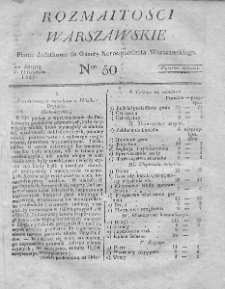 Rozmaitości Warszawskie : pismo dodatkowe do Gazety Korrespondenta Warszawskiego. 1825. Nr 50