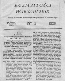 Rozmaitości Warszawskie : pismo dodatkowe do Gazety Korrespondenta Warszawskiego. 1826. Nr 2