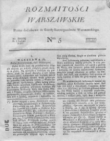 Rozmaitości Warszawskie : pismo dodatkowe do Gazety Korrespondenta Warszawskiego. 1826. Nr 5