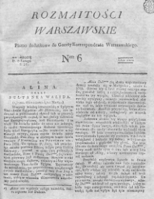 Rozmaitości Warszawskie : pismo dodatkowe do Gazety Korrespondenta Warszawskiego. 1826. Nr 6