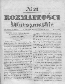 Rozmaitości Warszawskie : pismo dodatkowe do Gazety Korrespondenta Warszawskiego. 1836. Nr 21
