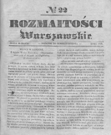 Rozmaitości Warszawskie : pismo dodatkowe do Gazety Korrespondenta Warszawskiego. 1836. Nr 22