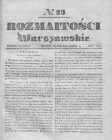 Rozmaitości Warszawskie : pismo dodatkowe do Gazety Korrespondenta Warszawskiego. 1836. Nr 23