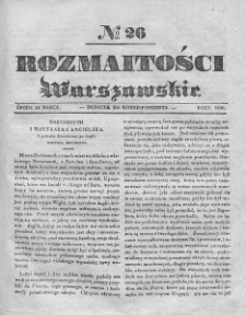 Rozmaitości Warszawskie : pismo dodatkowe do Gazety Korrespondenta Warszawskiego. 1836. Nr 26
