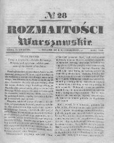 Rozmaitości Warszawskie : pismo dodatkowe do Gazety Korrespondenta Warszawskiego. 1836. Nr 28