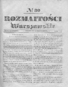 Rozmaitości Warszawskie : pismo dodatkowe do Gazety Korrespondenta Warszawskiego. 1836. Nr 30