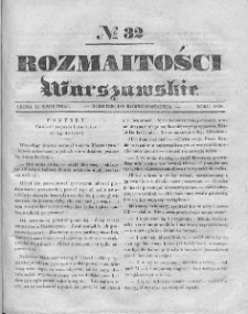 Rozmaitości Warszawskie : pismo dodatkowe do Gazety Korrespondenta Warszawskiego. 1836. Nr 32