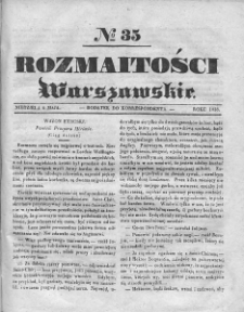 Rozmaitości Warszawskie : pismo dodatkowe do Gazety Korrespondenta Warszawskiego. 1836. Nr 35