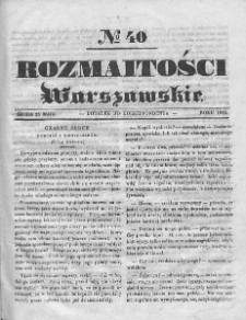 Rozmaitości Warszawskie : pismo dodatkowe do Gazety Korrespondenta Warszawskiego. 1836. Nr 40