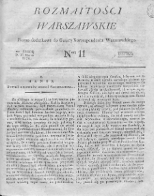 Rozmaitości Warszawskie : pismo dodatkowe do Gazety Korrespondenta Warszawskiego. 1826. Nr 11