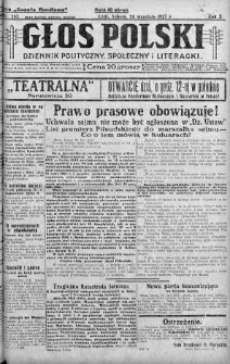 Głos Polski : dziennik polityczny, społeczny i literacki 24 wrzesień 1927 nr 262