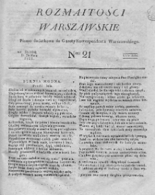 Rozmaitości Warszawskie : pismo dodatkowe do Gazety Korrespondenta Warszawskiego. 1826. Nr 21