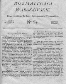 Rozmaitości Warszawskie : pismo dodatkowe do Gazety Korrespondenta Warszawskiego. 1826. Nr 24