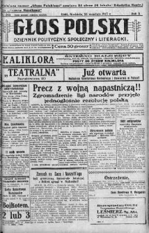Głos Polski : dziennik polityczny, społeczny i literacki 25 wrzesień 1927 nr 263
