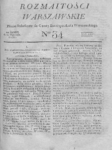 Rozmaitości Warszawskie : pismo dodatkowe do Gazety Korrespondenta Warszawskiego. 1826. Nr 34