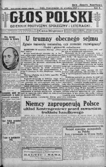 Głos Polski : dziennik polityczny, społeczny i literacki 26 wrzesień 1927 nr 264