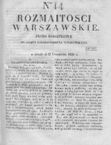 Rozmaitości Warszawskie : pismo dodatkowe do Gazety Korrespondenta Warszawskiego. 1826. Nr 44