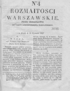 Rozmaitości Warszawskie : pismo dodatkowe do Gazety Korrespondenta Warszawskiego. 1827. Nr 4