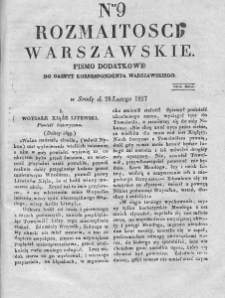 Rozmaitości Warszawskie : pismo dodatkowe do Gazety Korrespondenta Warszawskiego. 1827. Nr 9