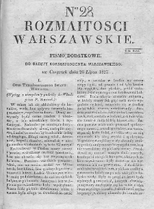Rozmaitości Warszawskie : pismo dodatkowe do Gazety Korrespondenta Warszawskiego. 1827. Nr 28