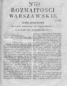 Rozmaitości Warszawskie : pismo dodatkowe do Gazety Korrespondenta Warszawskiego. 1827. Nr 38