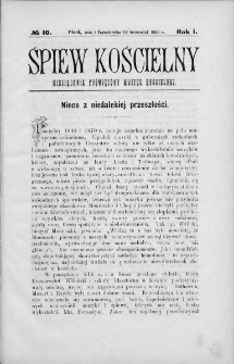 Śpiew Kościelny : miesięcznik poświęcony muzyce kościelnej. 1896, nr 10