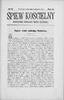 Śpiew Kościelny : miesięcznik poświęcony muzyce kościelnej. 1897, nr 10