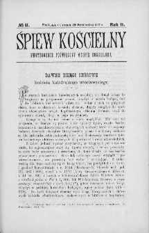 Śpiew Kościelny : miesięcznik poświęcony muzyce kościelnej. 1897, nr 11
