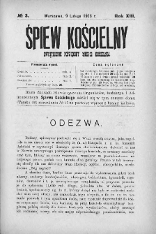 Śpiew Kościelny : miesięcznik poświęcony muzyce kościelnej. 1908, nr 3