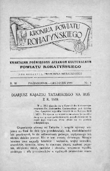 Kronika Powiatu Rohatyńskiego : kwartalnik poświęcony sprawom kulturalnym powiatu rohatyńskiego. 1929, nr 4