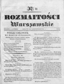 Rozmaitości Warszawskie : pismo dodatkowe do Gazety Korrespondenta Warszawskiego. 1835. Nr 11