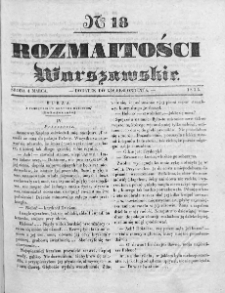 Rozmaitości Warszawskie : pismo dodatkowe do Gazety Korrespondenta Warszawskiego. 1835. Nr 18