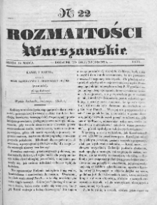 Rozmaitości Warszawskie : pismo dodatkowe do Gazety Korrespondenta Warszawskiego. 1835. Nr 22