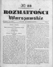 Rozmaitości Warszawskie : pismo dodatkowe do Gazety Korrespondenta Warszawskiego. 1835. Nr 23