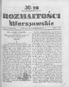 Rozmaitości Warszawskie : pismo dodatkowe do Gazety Korrespondenta Warszawskiego. 1835. Nr 26