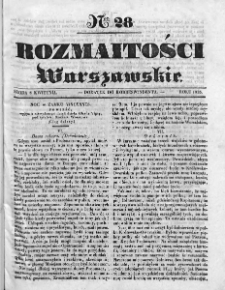 Rozmaitości Warszawskie : pismo dodatkowe do Gazety Korrespondenta Warszawskiego. 1835. Nr 28