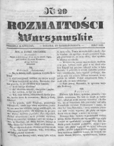 Rozmaitości Warszawskie : pismo dodatkowe do Gazety Korrespondenta Warszawskiego. 1835. Nr 29