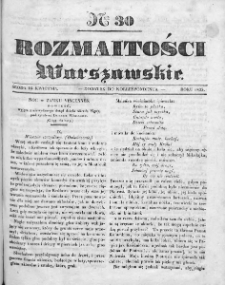 Rozmaitości Warszawskie : pismo dodatkowe do Gazety Korrespondenta Warszawskiego. 1835. Nr 30